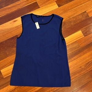 ⭐️ New Talbots Sleeveless Knit Viscose Top Blue Black Size PXL